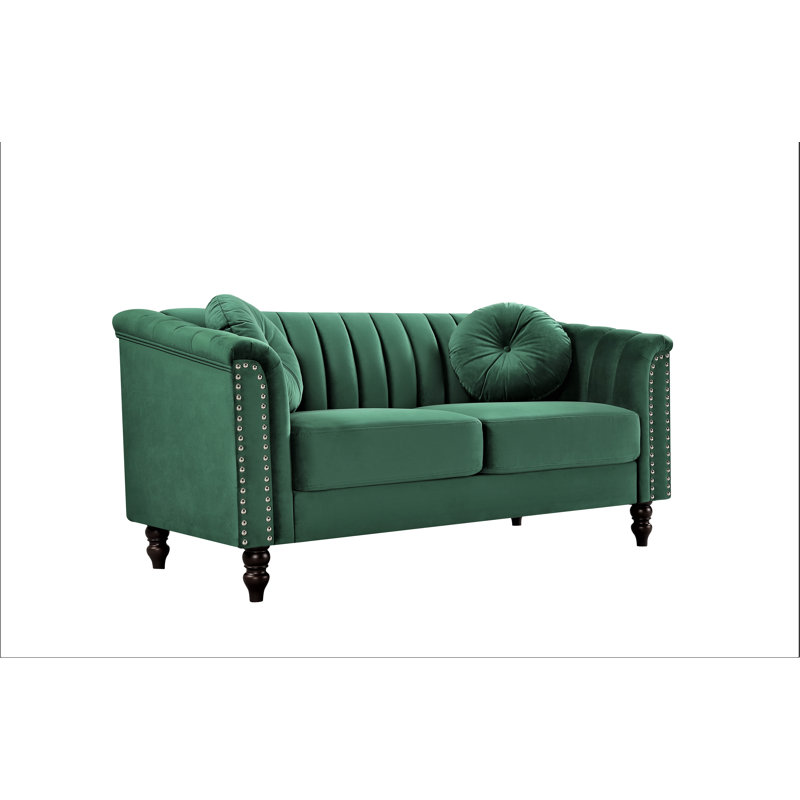 Drevion 61.4'' Velvet Loveseat, Green