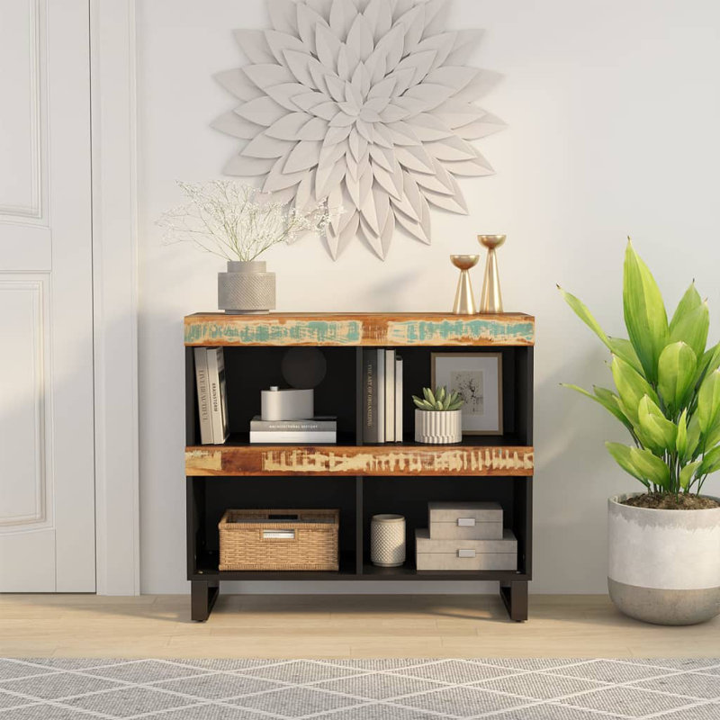 Torzsok 75 cm H x 85 cm W Iron Standard Bookcase, Reclaimed Wood