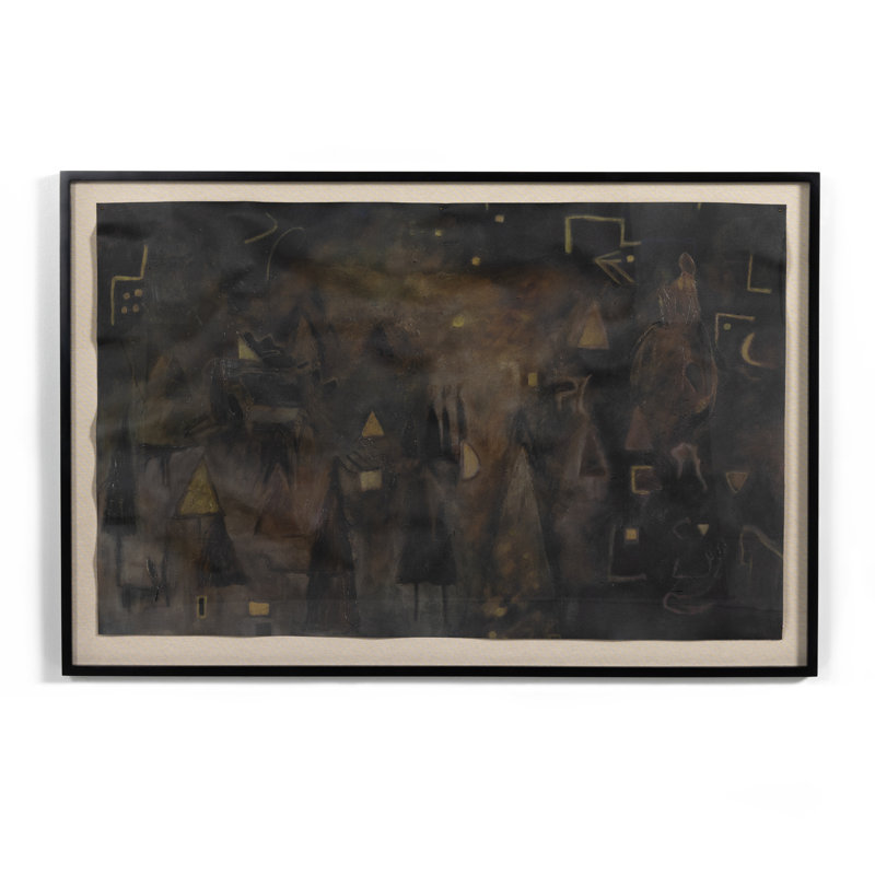 Cave Painting by Jess Engle (New), 40" H x 60" W, Black Maple