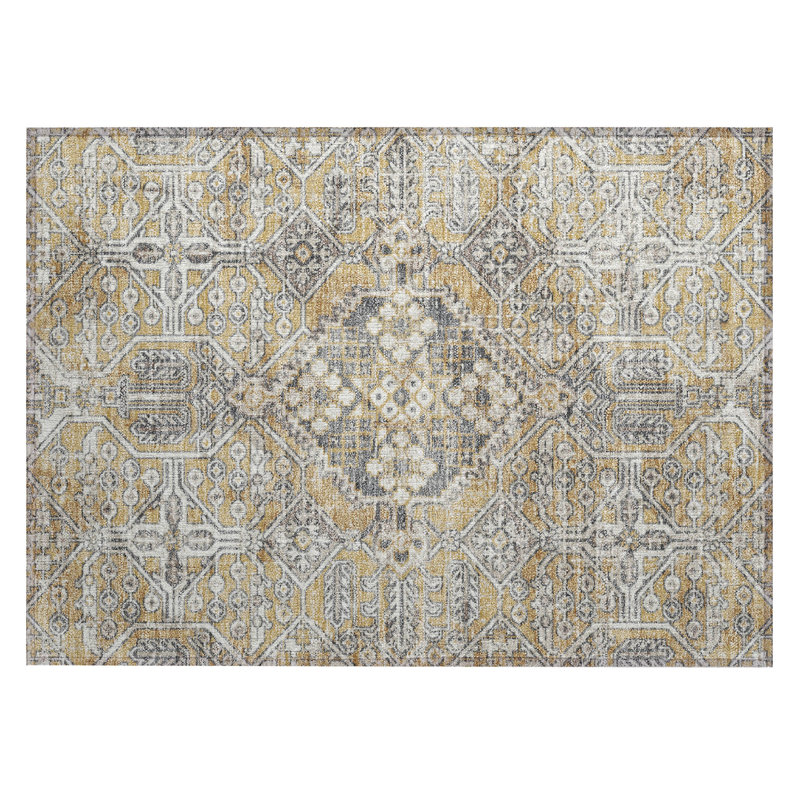 Machine Washable Indoor/Outdoor Huseby ACN2197 Global Rug, Rectangle 1'8" x 2'6"