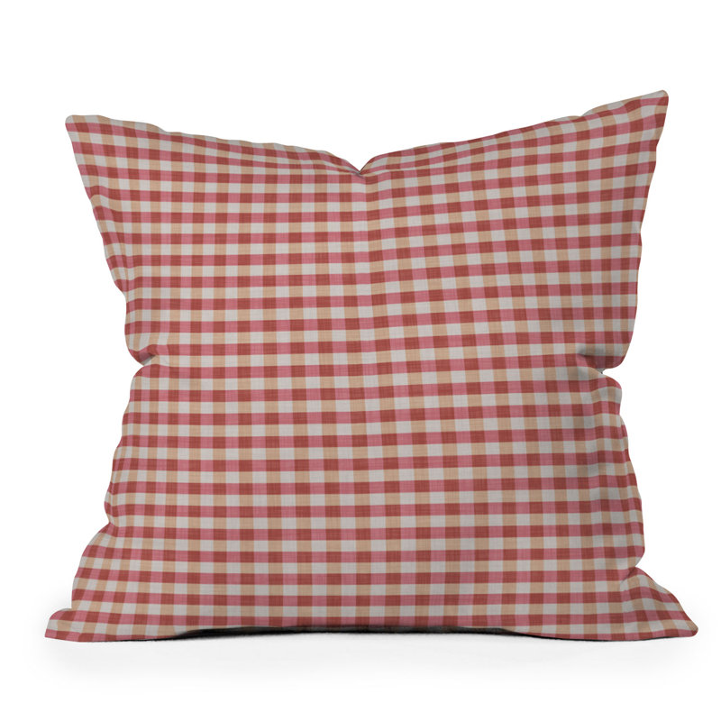 Coussin décoratif en vichy Avenie, 18 po x 18 po
