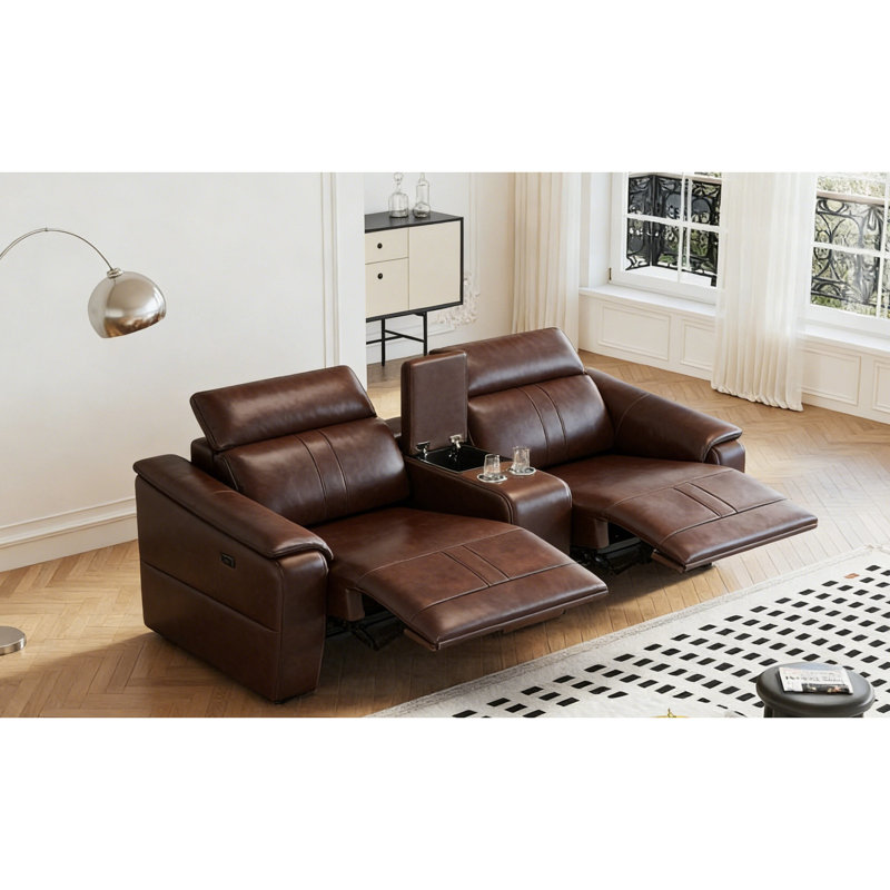 Canapé inclinable électrique avec console de rangement et ports USB