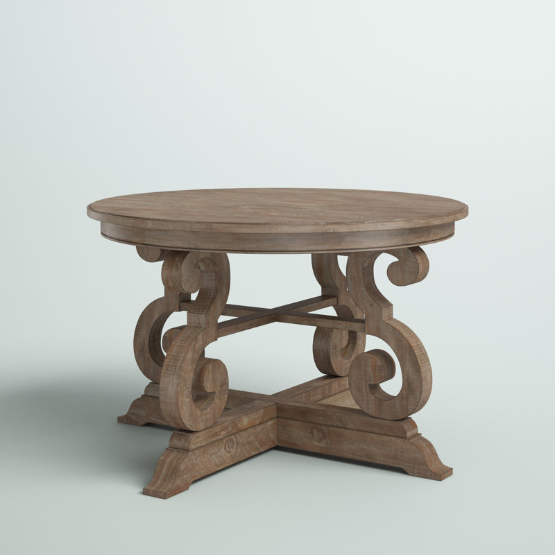 Bowers Round with Solid Wood Base Dining Table, 30" H x 48" L x 48" W