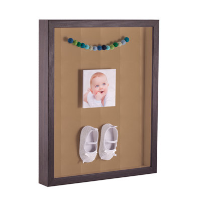 Gray Wood Matte Shadow Box Picture Frame