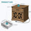  23.6"W Farmhouse End Table with Drawer Living Room Couch Side Table with Charging Station Square Walnut Nightstand-244520388