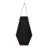 18x1.6x31.5" Black and Silver Hexagonal Wall Mirror with Hanging Leather Strap