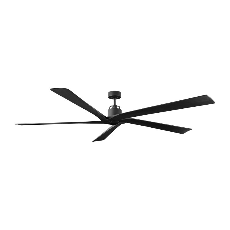 Visual Comfort Fan Aspen 84 Indoor Ceiling Fan with Threaded Downrod, Midnight Black blades and Handheld Remote