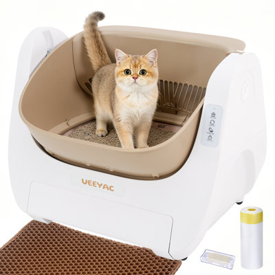 Large Capacity Smart Cat Litter Box, Low Noise & Odor Control