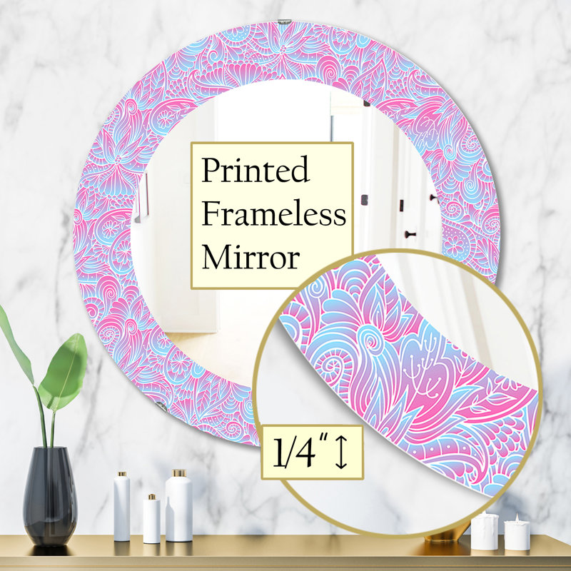 Miroir d'appoint sphérique 7 bohémien et éclectique, H 31,5 po x l 31,5 po