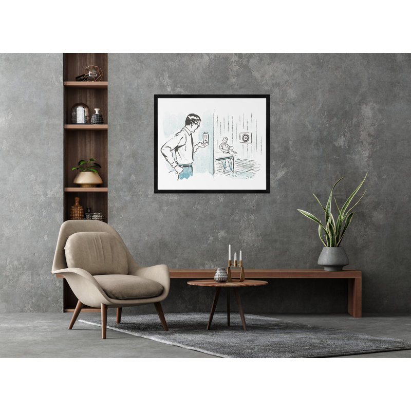 Ping Pong Print, Black Framed