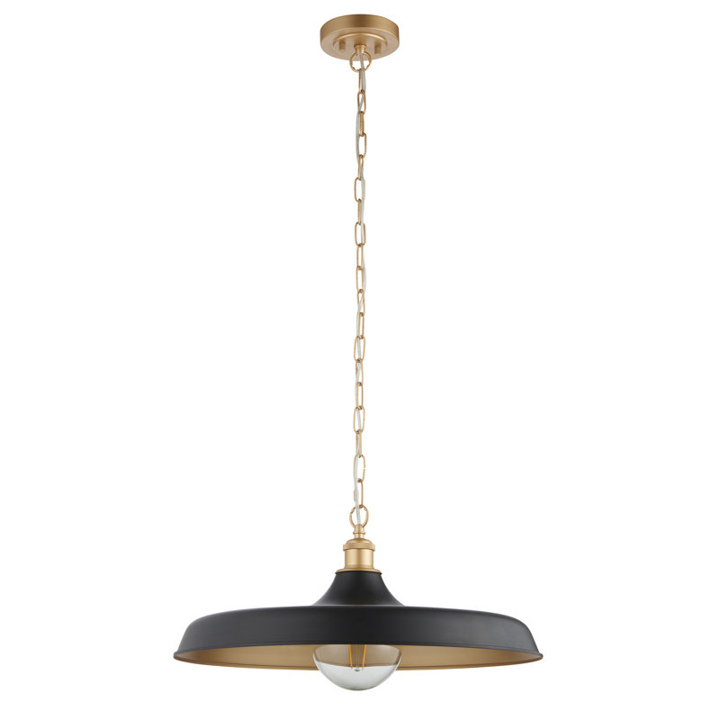 Colbert 1 - Light Dome Pendant, Matt Black/Satin Gold