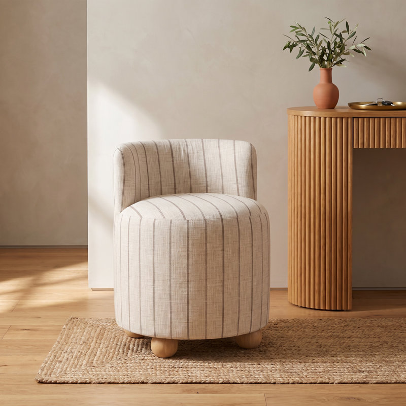 Bee Vanity Chair, Fritz Charcoal Stripe