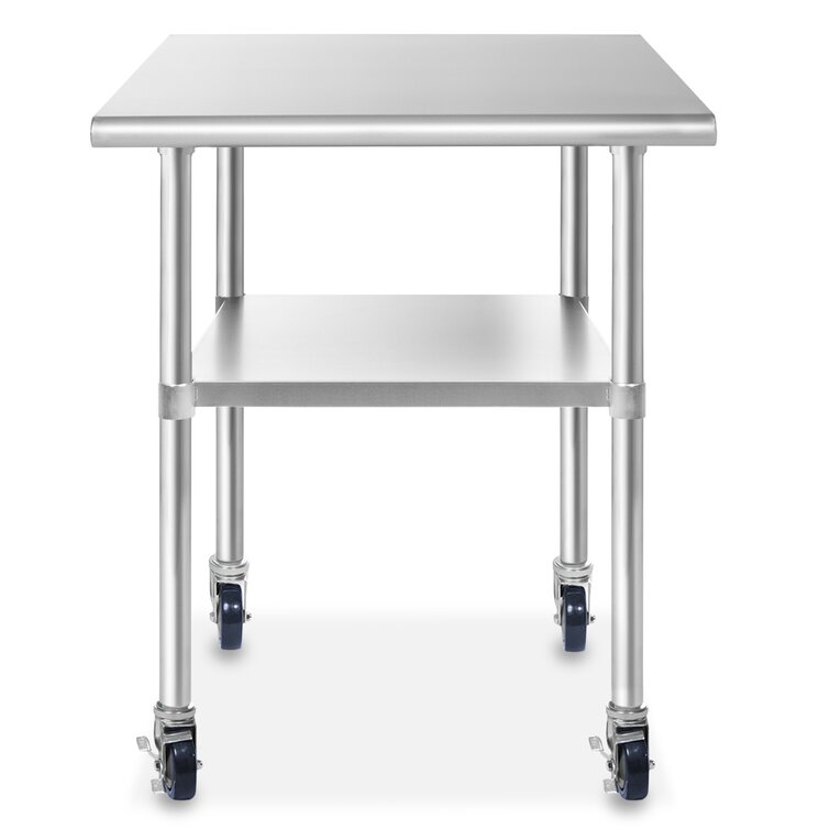 Stainless Steel Table For Prep & Work 24 X 48 Inches With Caster