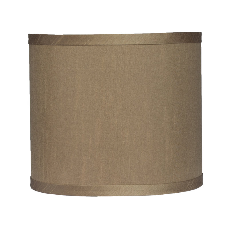 Ganya Silk Drum Lamp Shade, Taupe, 10" H x 14" W x 14" D