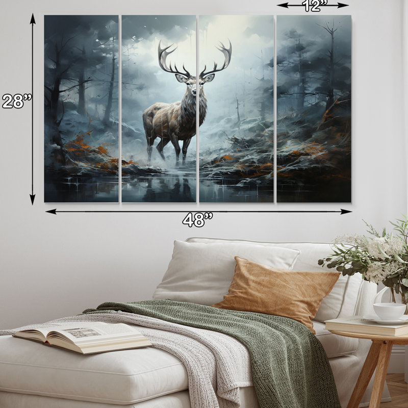 Deer Whispering Mist I Animals Wall Decor on Metal