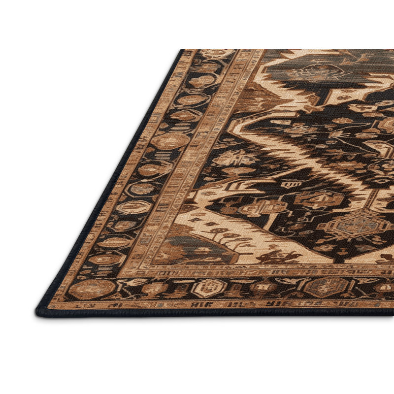 Tapis brun lavable à la machine, Rectangulaire 8 pi x 10 pi