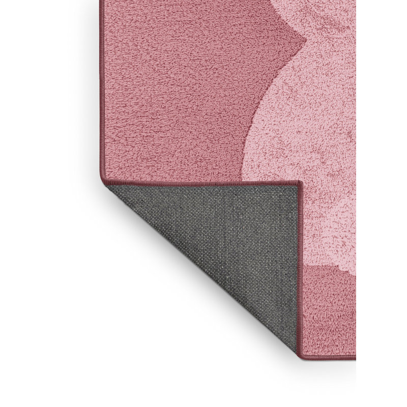 Soft Plush Festa Easter Modern & Contemporary Abstract Area Rug in Pink – Rose Binding, 7x10