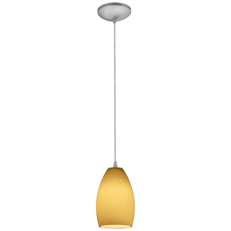 Luminaire suspendu à 1 lumière Carballo, Acier brossé, Maya