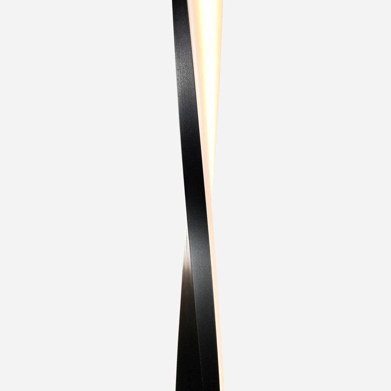 Helix 48 in. Industrial LED Floor Lamp with Built-In 3-Way Dimmer, Black