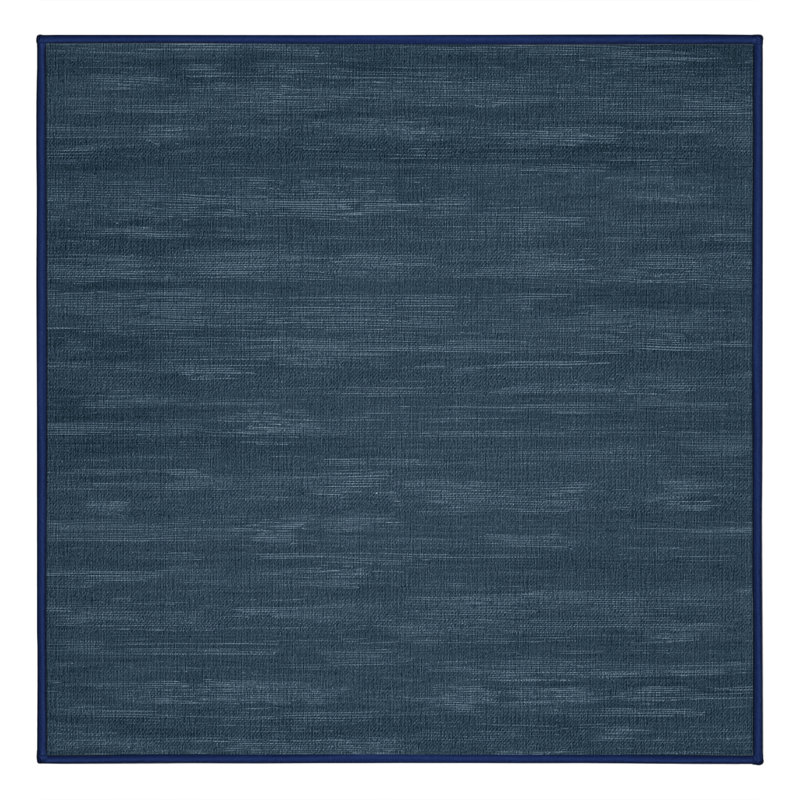 Tapis bleu uni lavable à la machine, Carré 4 pi