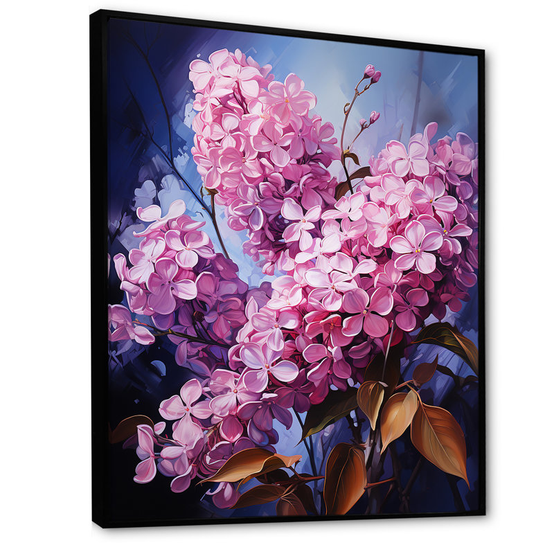 «Serenity Lilac Magic I» sur toile, H 32 po x l 16 po x P 1 po, Cadre flottant noir