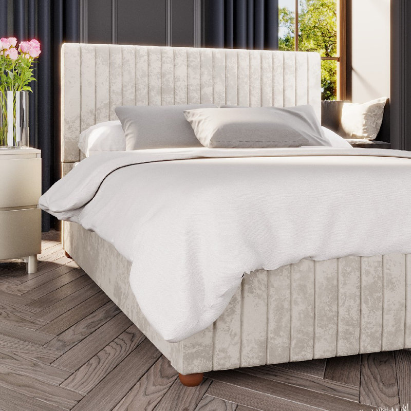 Upholstered Ottoman Bed, Single (3'), Pearl