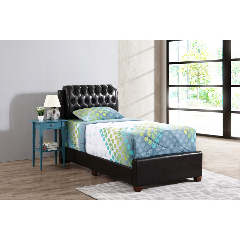 Champetre Vegan Leather Standard Bed, Twin, Cherry