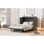 Full Size Murphy Bed with Large Drawers & USB Ports,Brushed Grey-710029046-710029049