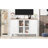 Spacious Retro Tv Stand With Storage, White Mdf Entertainment Center For Living Room