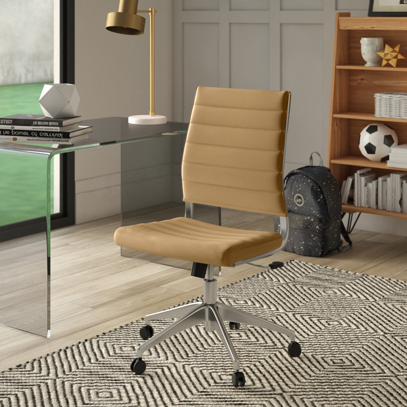 Chaise de bureau à dossier mi-haut Carson Carrington Nibe Jive par Modway, Brun clair