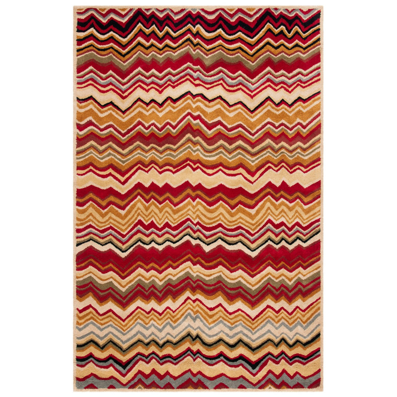 Tanner Hand Tufted Wool Abstract Rug, Rectangle 5' x 8'