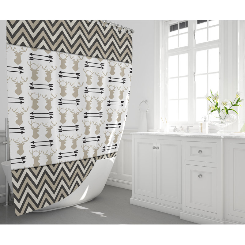 Kendricks Chevron Shower Curtain, 72" H x 70" W