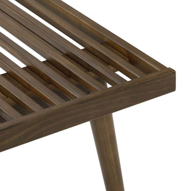 Banc en bois Levitus, Noyer, H 17,5 po x l 41,25 po x P 16,5 po