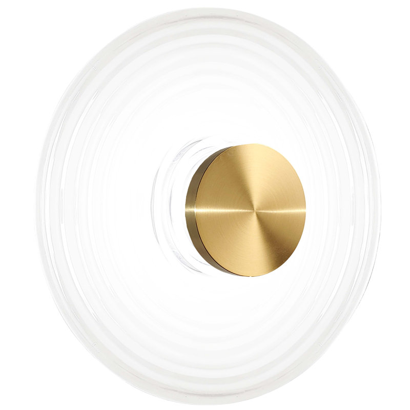 Kaide Wall Sconce - 12W - Rippled Glass, Aged Brass, White