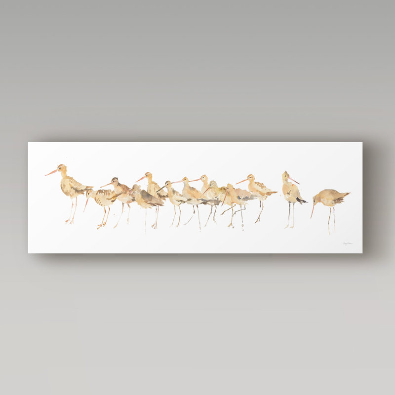 Avery Tillmon Watercolor Sandpipers Panel Canvas Art 16'' x 47''