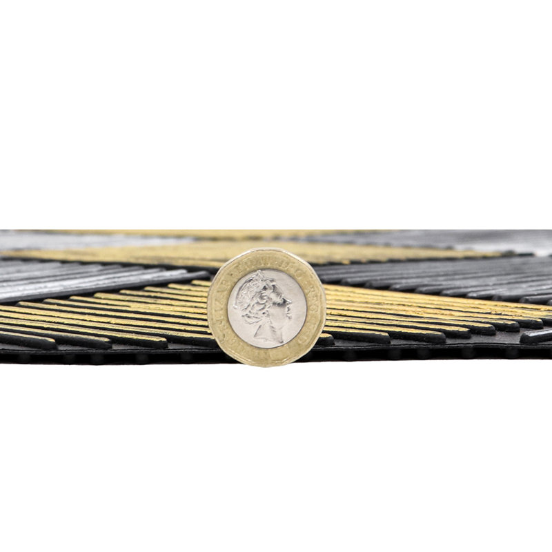 Non-Slip Geometric Indoor Doormat, Silver/Gold