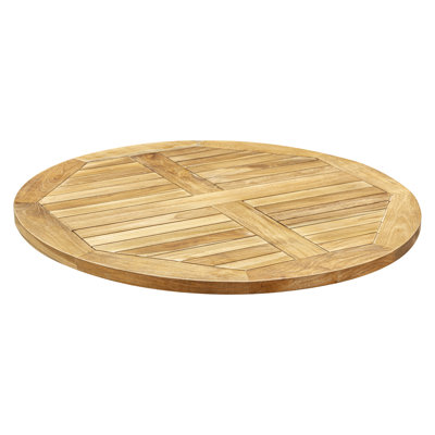Plateau de table rond en teck Patty