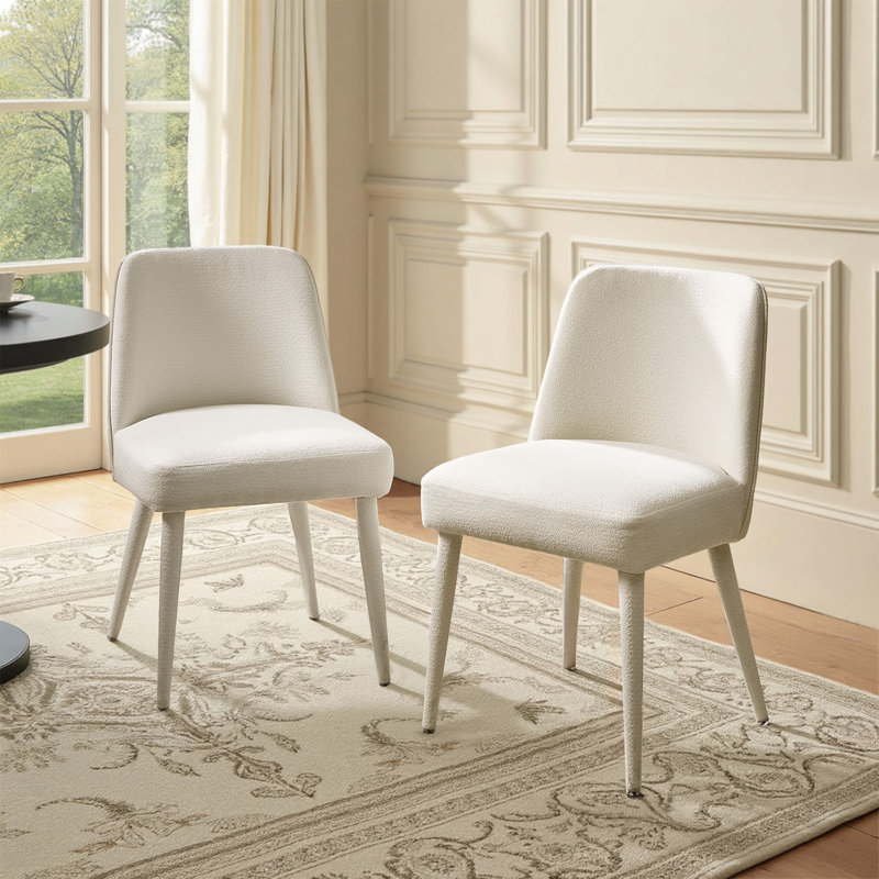  Ensemble de 2 chaises rembourrées Verity, Ivoire ivoire
