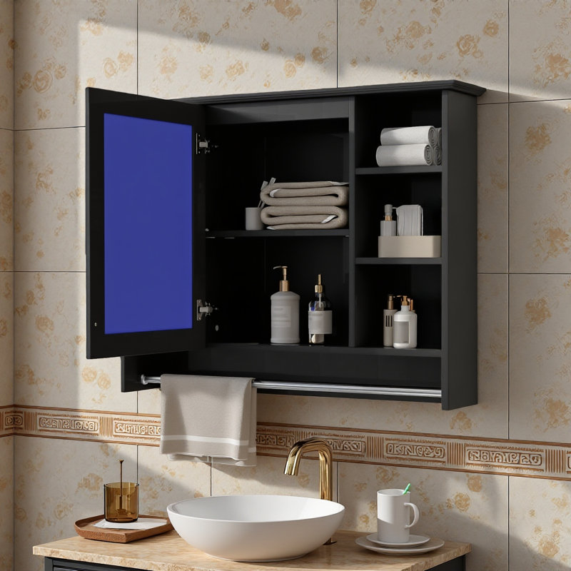 Armoire à pharmacie 36 po à miroir noir moderne 36 po