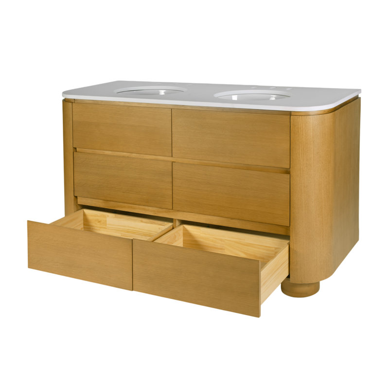 Ensemble de meuble-lavabo double 4 tiroirs Mari, 60"