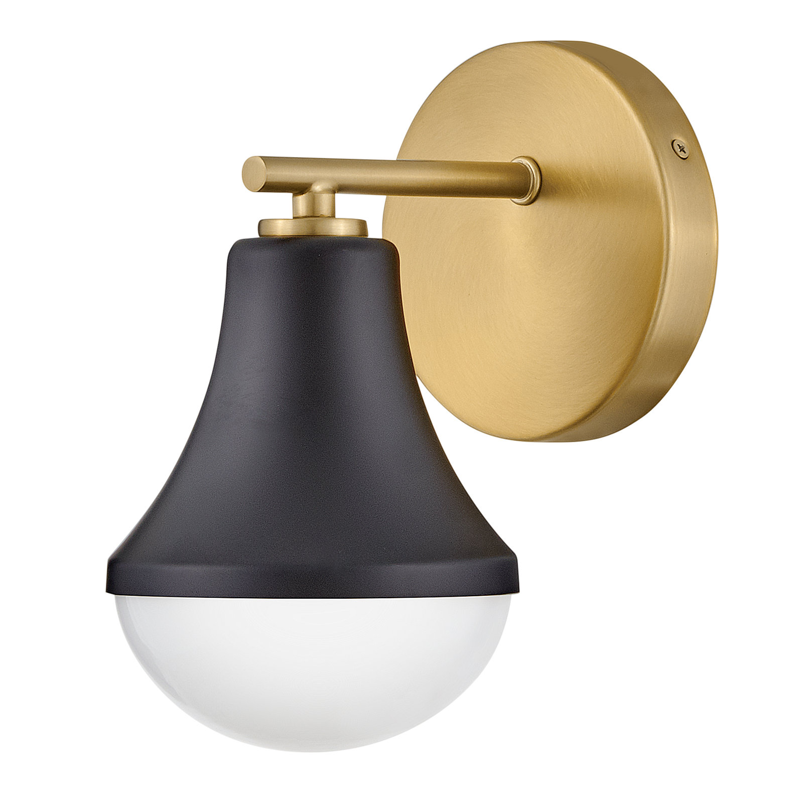 Christine Single Frosted Vanity Light, Black