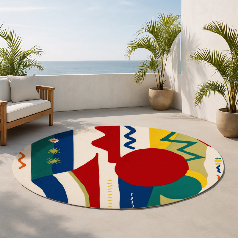 Tapis intérieur et extérieur Peppy, Rond 5 pi