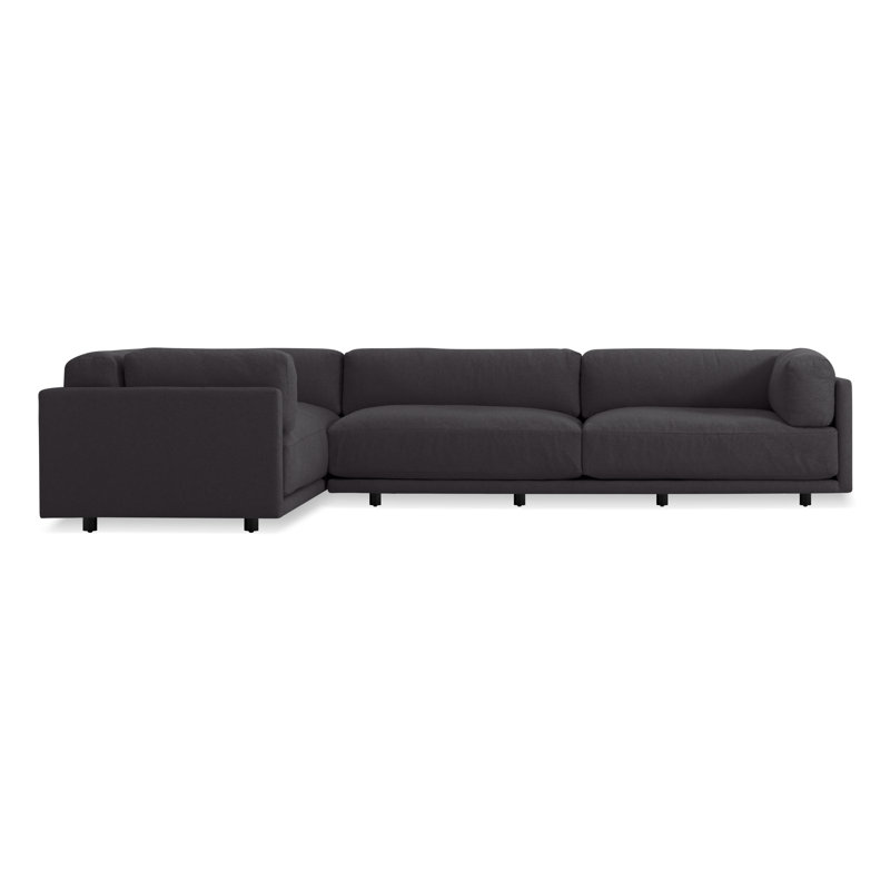 Sunday Sectional, Left Hand Facing, Camel Velvet Polyester Blend