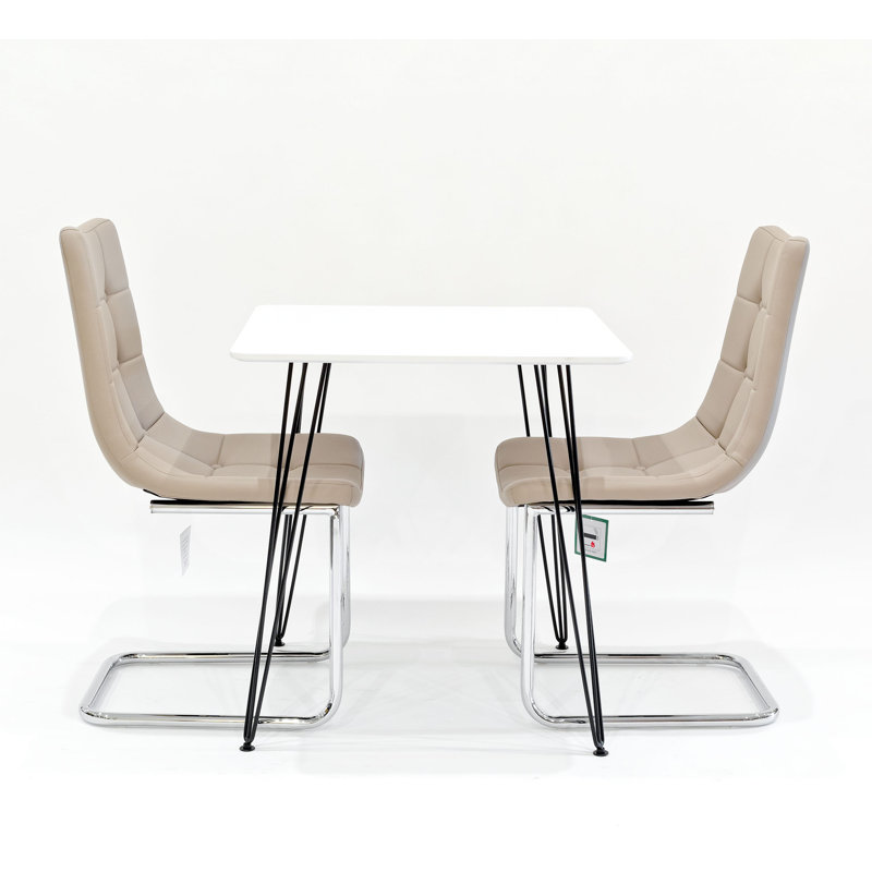 Maguire 2 - Person Dining Set, White, Taupe