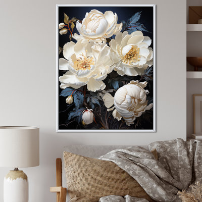 Beige Whispers Of Peony sur impression sur toile