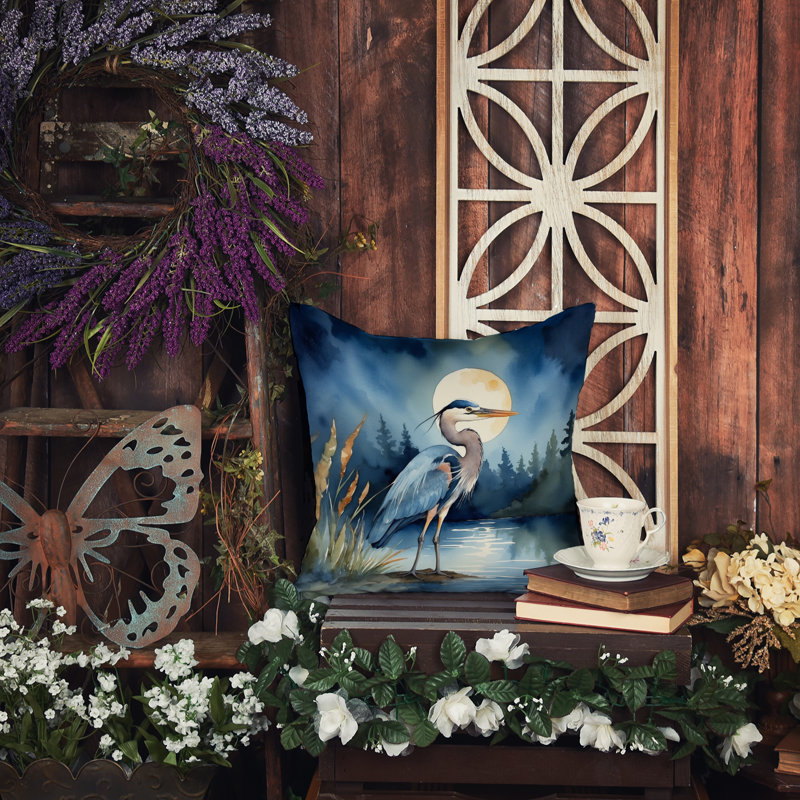 Coussin Blue Heron, Carré 18 po
