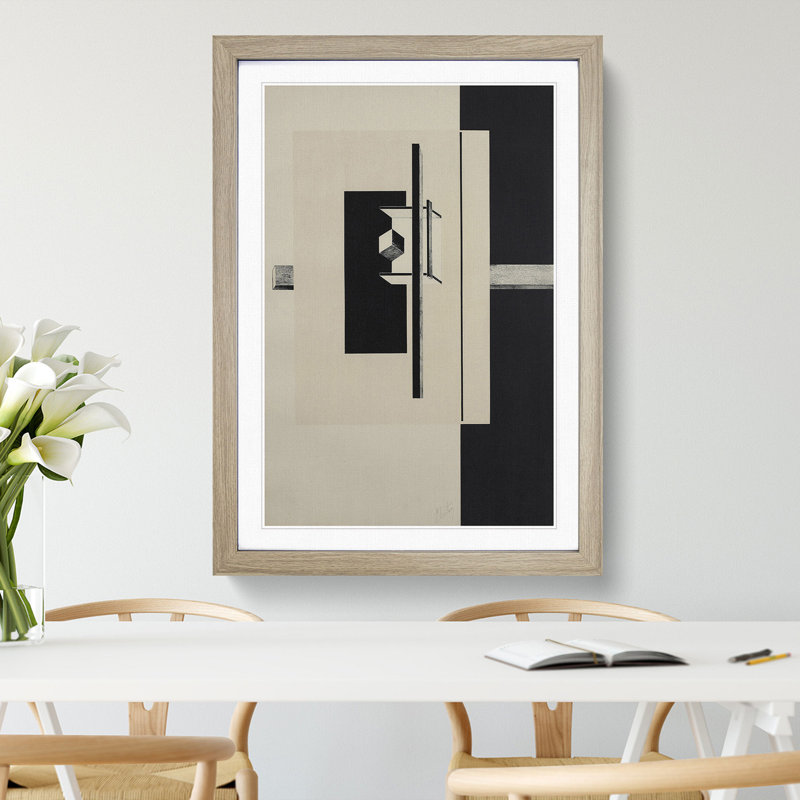 Composition Vol.15 by El Lissitzky - Picture Frame Graphic Art, Oak Framed, 65cm H x 48cm W x 2cm D