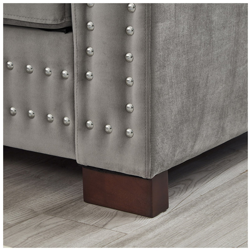 Causeuse moderne en velours l 60,5 po x P 32,3 po x H 31,9 po