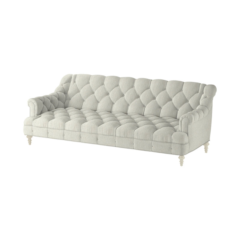 Wingate Tufted Sofa, Queen Bey Flax (Performance fabric) 1358-92, Salted White