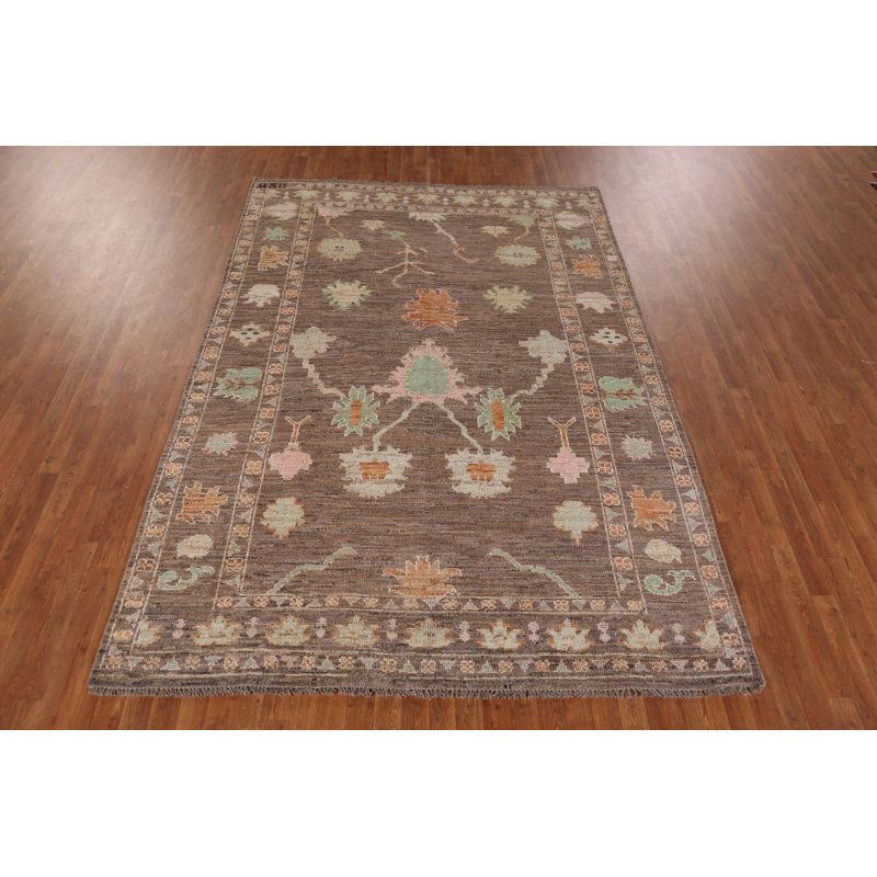 Tapis brun All-Over Oushak brun 7 x 10